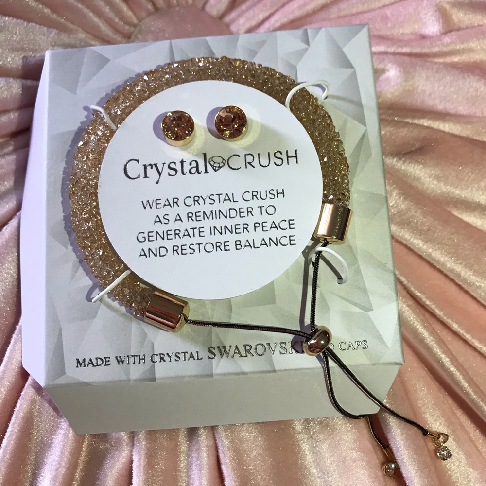 Crystal Crush Gold bracelet & earrings ✨✨🌟